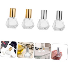 4 stuks navulbare glazen rollerflesjes voor etherische oliën, geschikt voor geurolie, navulbaar voor op reis, voor huidverzorging en parfum.