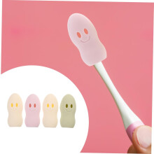 4 coprispazzolini in silicone con design a cartoni animati, custodia da viaggio portatile per uso domestico ed esterno, colori assortiti.