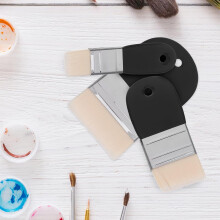Juego de 3 pinceles planos de pelo de nailon ancho: pinceles grandes, medianos y pequeños para acuarela y pintura al óleo.