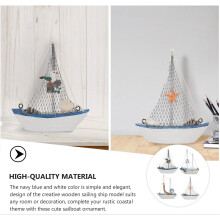 4 piezas de maquetas de veleros de estilo mediterráneo, de madera, para decoración del hogar.