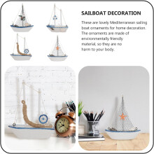 Lot de 4 maquettes de voiliers de style méditerranéen en bois, décoration nautique pour la maison