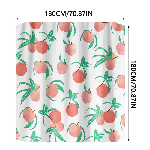 Fruit Print Shower Curtain70x70in, Waterproof Polyester 2