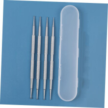 Juego de 4 bolígrafos para decoración de uñas con punta doble de acero inoxidable y aplicador de diamantes de imitación.