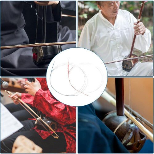 3 Sets Steel Wire Erhu Strings Kit Replacement Accessories for Sound, Easy Replacement 2
