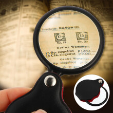 Mini loupe de lecture pliable de 50 mm avec étui en cuir (lot de 4)