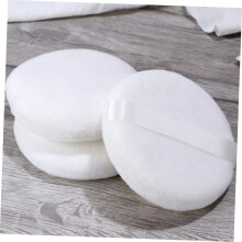 Lot de 3 grands applicateurs ronds en coton duveteux pour le corps, idéaux pour l'application de maquillage.