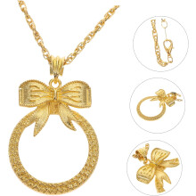 3pcs Magnifier Pendant for Sweater Necklace Portable Magnifying Glass Jewelry for Reading Lovers