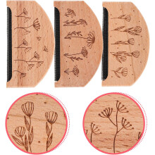 3-delige set pluizenverwijderaars met houten handvat en textielschraper voor kleding