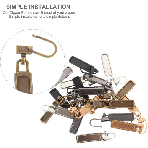 Metal Zipper Head Zipper Pulls Replacement 20Pcs Assorted Color Replaceable 2