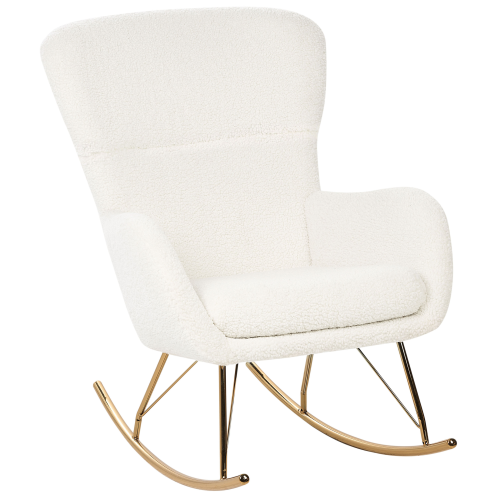 Beliani Rocking Chair ANASET Boucle White 1