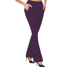 Women's Pants Stretchy Work Pants With Pockets-Purple XL