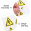 Yellow Triangular Caution Warning Labels Self Adhesive Waterproof Electrical Hazard Stickers 3