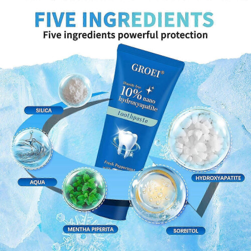 (3PCS) 10% Nano Hydroxyapatite Toothpaste, Fluoride Free Toothpaste For Sensitive Teeth, Natural Remineralizing Whitening Toothpaste for Adults 2