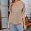 Women's openwork lace sleeve top, elegant loose round-Blue L 3