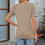 Women's openwork lace sleeve top, elegant loose round-Blue L 4