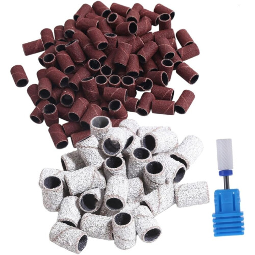201pcs Nail Accessories with Sanding Sleeves and Ceramic Grinding 1