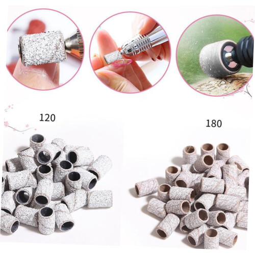 201pcs Nail Accessories with Sanding Sleeves and Ceramic Grinding 2