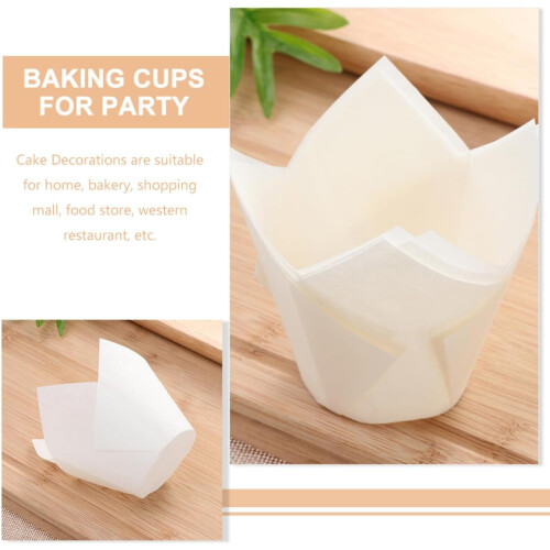 Disposable Cake Holders White Nonstick Baking Cups Paper 200pcs 2