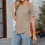Women's openwork lace sleeve top, elegant loose-deepdarkred S 5