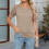 Women's openwork lace sleeve top, elegant loose-deepdarkred S 6