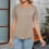 Women's openwork lace sleeve top, elegant loose-deepdarkred S 7