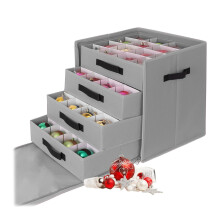Caja de almacenamiento para adornos navideños con separadores ajustables