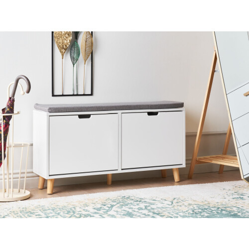 Beliani Shoe Storage Bench MINERAL White 1