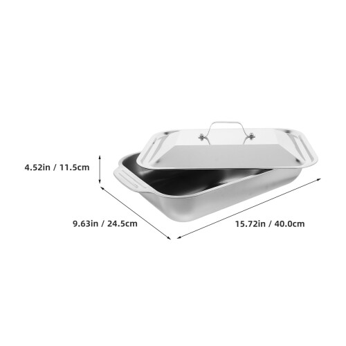 Stainless Steel Fish Roasting Pan Silver Deep 1 Set 1