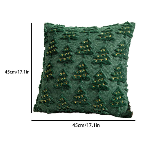 Christmas Tree Throw Pillow18x18inch Soft Plush Wool 2