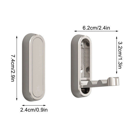 Hopfällbar väggmonterad klädkrok i legering, 1-pack 2