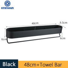 Aluminum bathroom shelf matte black 1 pack