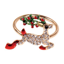 Ensemble de 6 ronds de serviette de Noël en forme de cerf