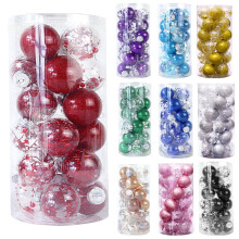 Christmas Hanging Ball Ornaments Red White 24pcs