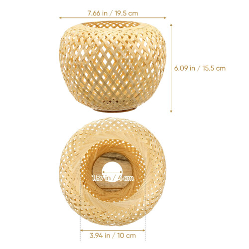 Decoratieve lampenkap van riet, beige, 1 stuk 1