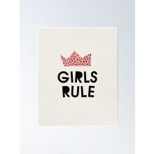 Les filles règnent - Tableau abstrait style moderne du milieu du siècle, sans cadre