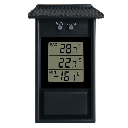 Digitale maximum-minimumthermometer voor binnen- en buitengebruik