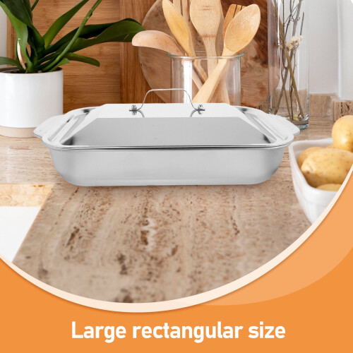 Stainless Steel Rectangular Roasting Pan 40 x 24.5 x 11.5 cm 2