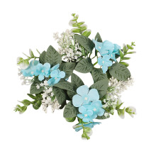 2-Pack Silk Hydrangea Candle Rings for Pillar Candles