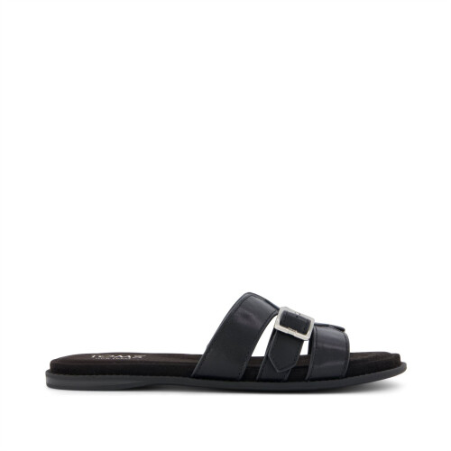 Toms (, ) TOMS Sol Mule Leather Women's Black Sandals 1
