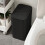 QTBIUQ rectangular bathroom trash can with press lid black 6