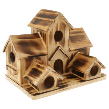 Houten vogelvoederhuisje met 3 kamers voor buiten