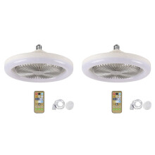 2-Pack 30W LED Ceiling Fan Lamp with E27 Base & Remote