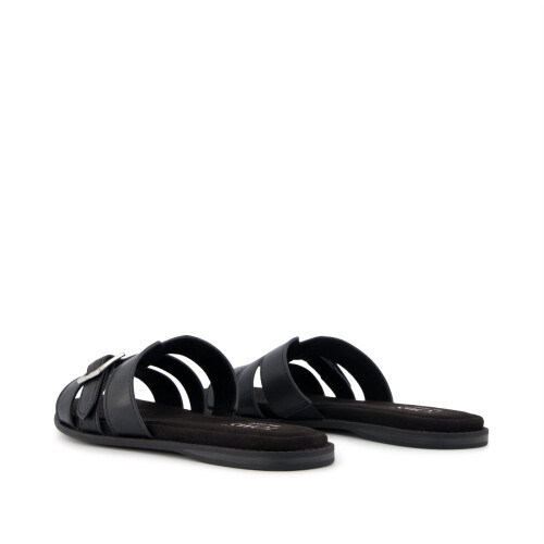 Toms (, ) TOMS Sol Mule Leather Women's Black Sandals 2