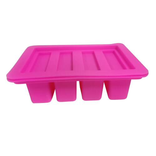 Silicone Butter Mold Tray with Lid – 4 Cavities