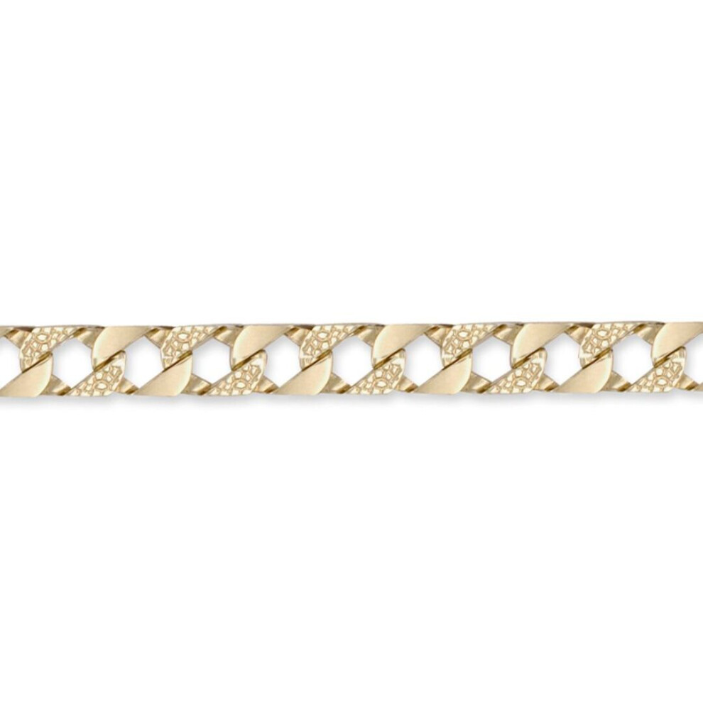 Jewelco London Men's Solid 9Ct Yellow Gold London Lizard Curb 9Mm Gauge Hand Assembled Cast Chain Necklace - Jbb216 Gold,Yellow