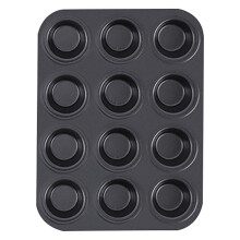 Tapadásmentes acél muffin sütőforma, 12 csészés