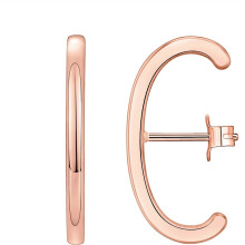 (Rose Gold, Plain) Classic Elegant 14K Gold Plated 925 Sterling Silver Post Minimalist Suspender Ear Cuff Earrings for Women | Wrap Earlobe Studs