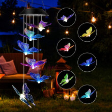 Carillon solaire lumineux d'extérieur à LED, dégradé de couleurs, EVA