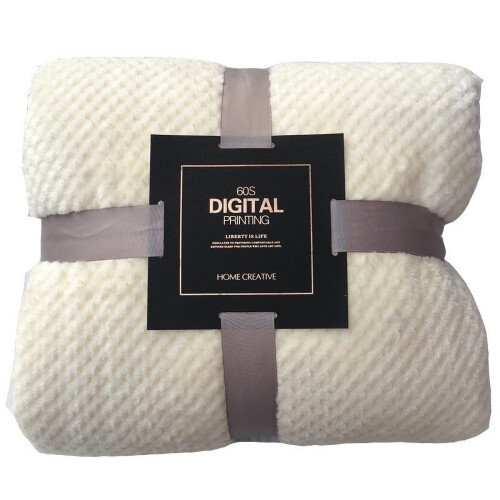 Coral Fleece Blanket White 100 x 150 cm
