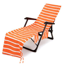 Stripe Beach Chair Cover Towel – Microfiber, 215 x 75 cm